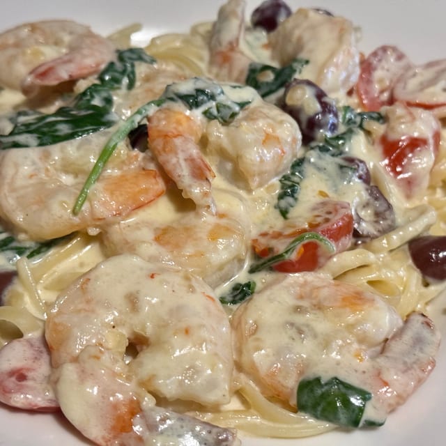 Mediterranean Shrimp Alfredo.
