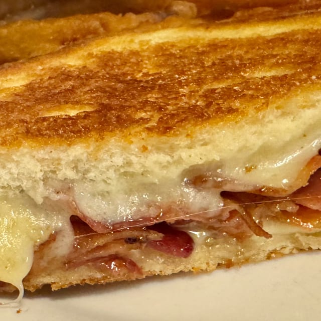 Grilled Cheese with Bacon Sandwich.