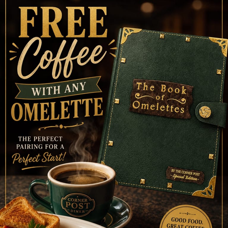 Free Coffee with any Omelette! 