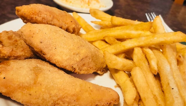 Chicken Fingers (4) on a Platter.