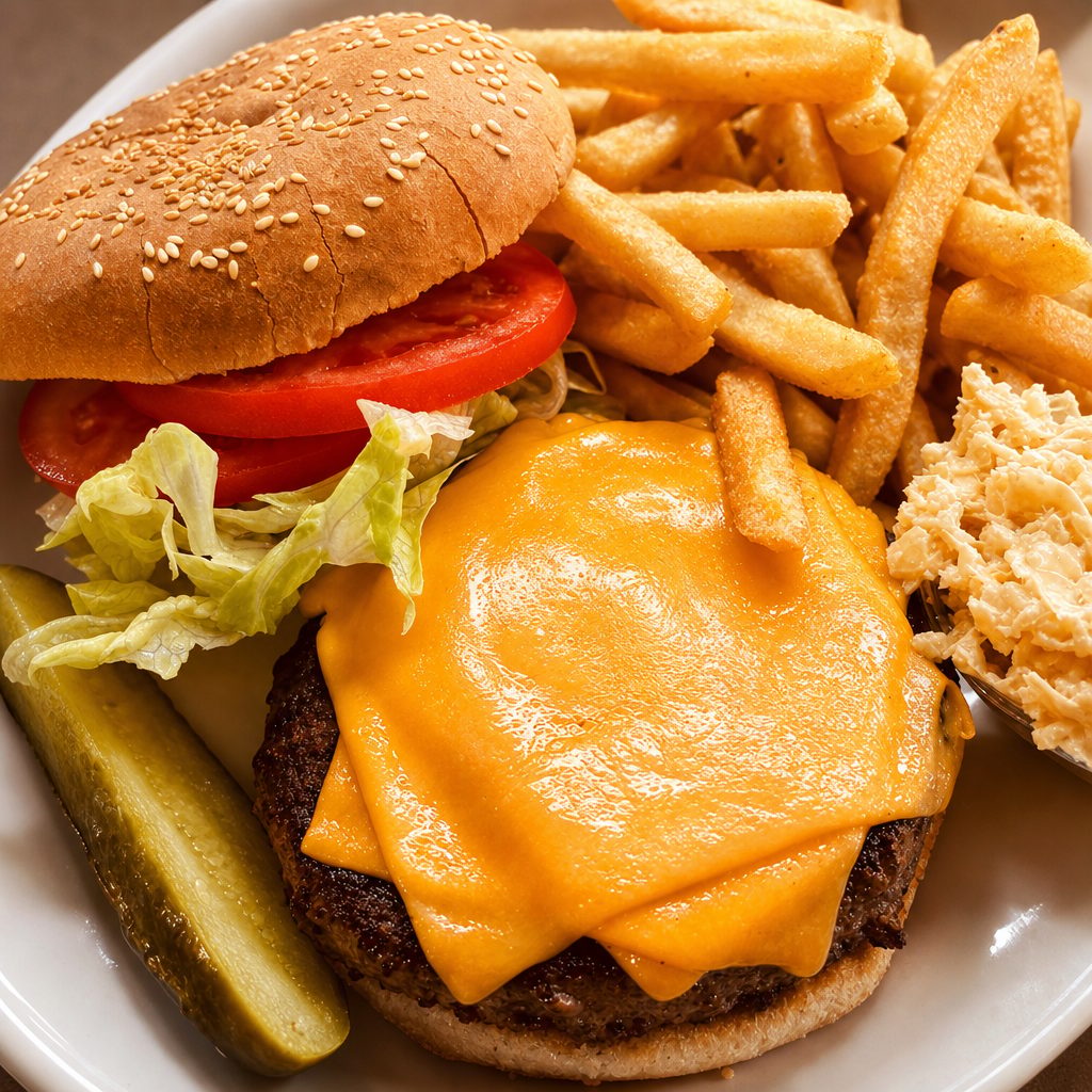 Cheeseburger or Hamburger W/ Fries.