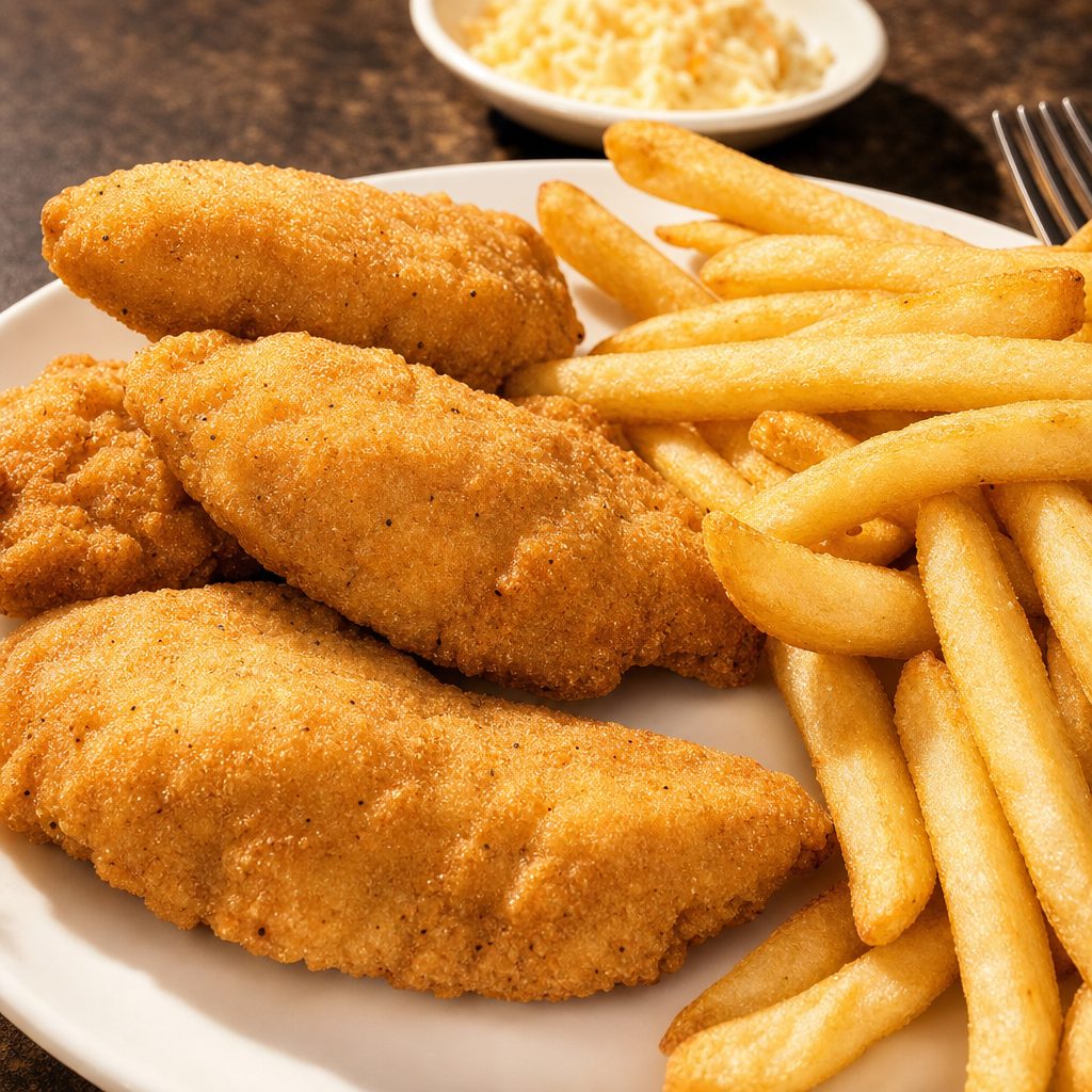 Chicken Fingers (4) on a Platter.