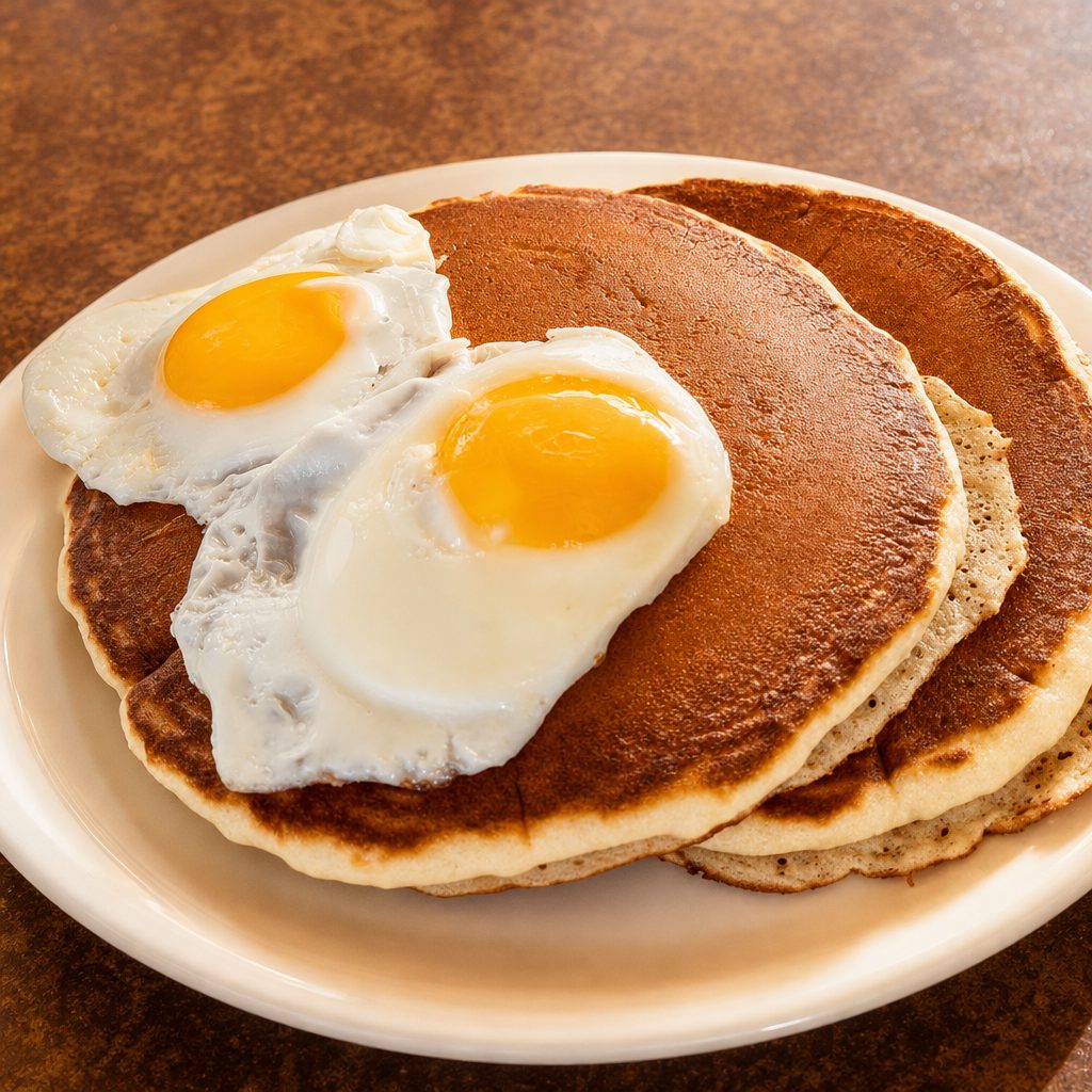 Eggs With Pancakes.