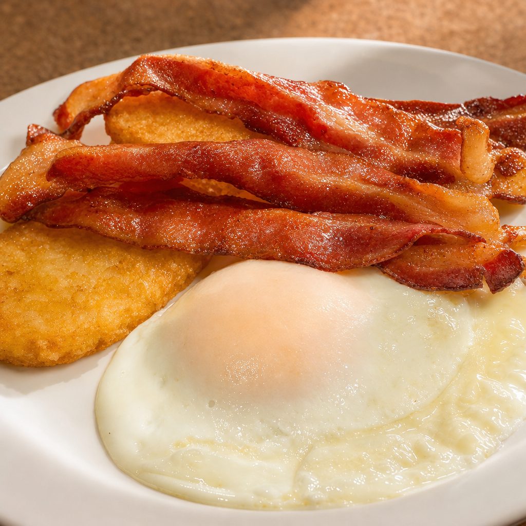 Eggs (2) with Meat.